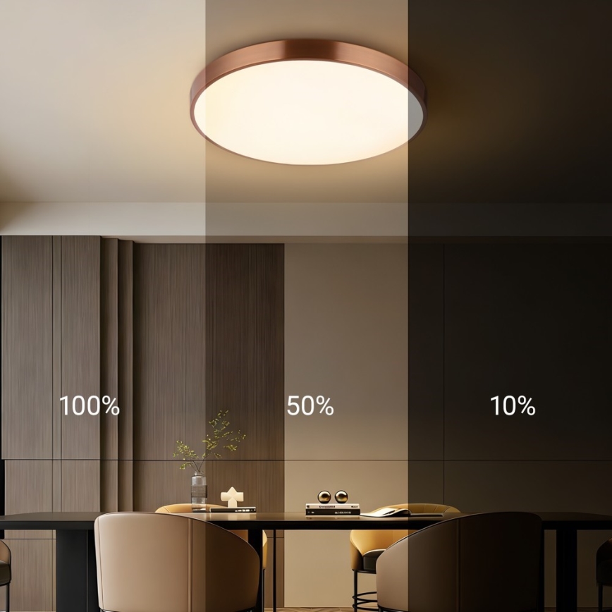 Immax NEO 07322L - LED prigušiva plafonska svetiljka NEO LITE SEMPLICI LED/60W/230V prečnika 60 cm Tuya ružičasto zlato + daljinski upravljač