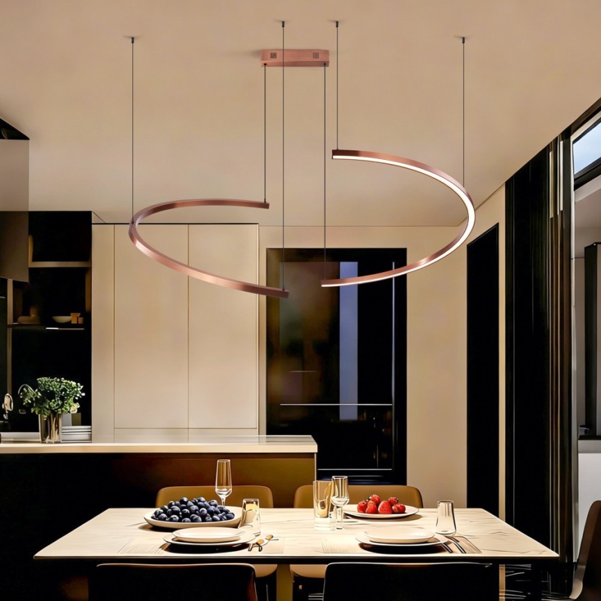 Immax NEO 07328L - LED prigušiva luster na sajli FINO LED/72W/230V 120 cm Tuya roze-zlatna + daljinski upravljač