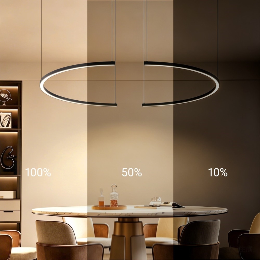 Immax NEO 07329L - LED prigušiva lustr na sajli FINO LED/72W/230V 120 cm Tuya crna + daljinski upravljač