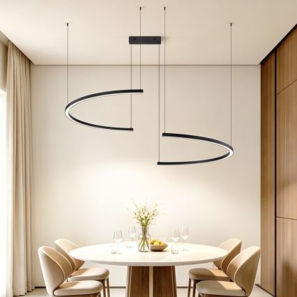 Immax NEO 07329L - LED prigušiva lustr na sajli FINO LED/72W/230V 120 cm Tuya crna + daljinski upravljač