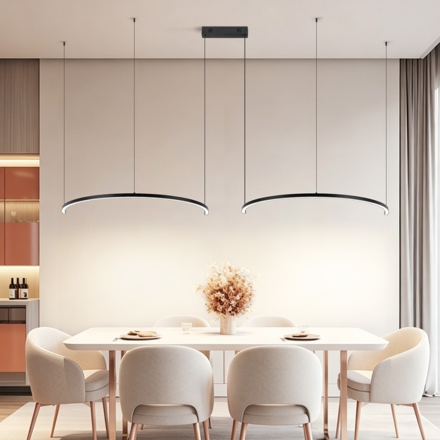Immax NEO 07329L - LED prigušiva lustr na sajli FINO LED/72W/230V 120 cm Tuya crna + daljinski upravljač