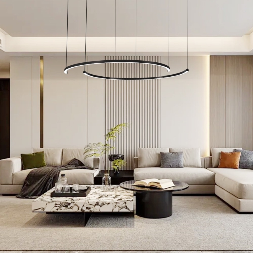 Immax NEO 07329L - LED prigušiva lustr na sajli FINO LED/72W/230V 120 cm Tuya crna + daljinski upravljač