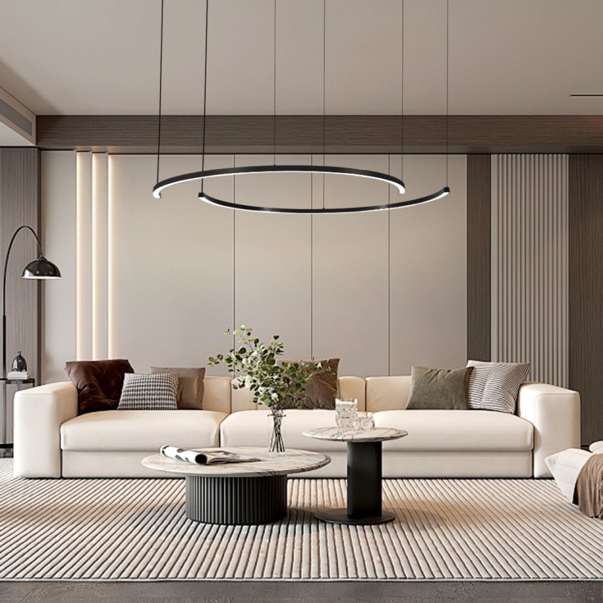 Immax NEO 07329L - LED prigušiva lustr na sajli FINO LED/72W/230V 120 cm Tuya crna + daljinski upravljač