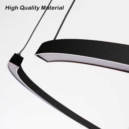 Immax NEO 07329L - LED prigušiva lustr na sajli FINO LED/72W/230V 120 cm Tuya crna + daljinski upravljač