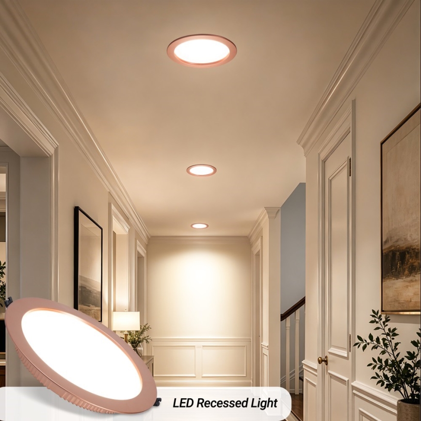 Immax NEO 07331L - LED prigušiva ugradno stropno svetlo DOWN LED/36W/230V Wi-Fi Tuya prečnik 23 cm u boji roze zlata