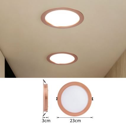 Immax NEO 07331L - LED prigušiva ugradno stropno svetlo DOWN LED/36W/230V Wi-Fi Tuya prečnik 23 cm u boji roze zlata