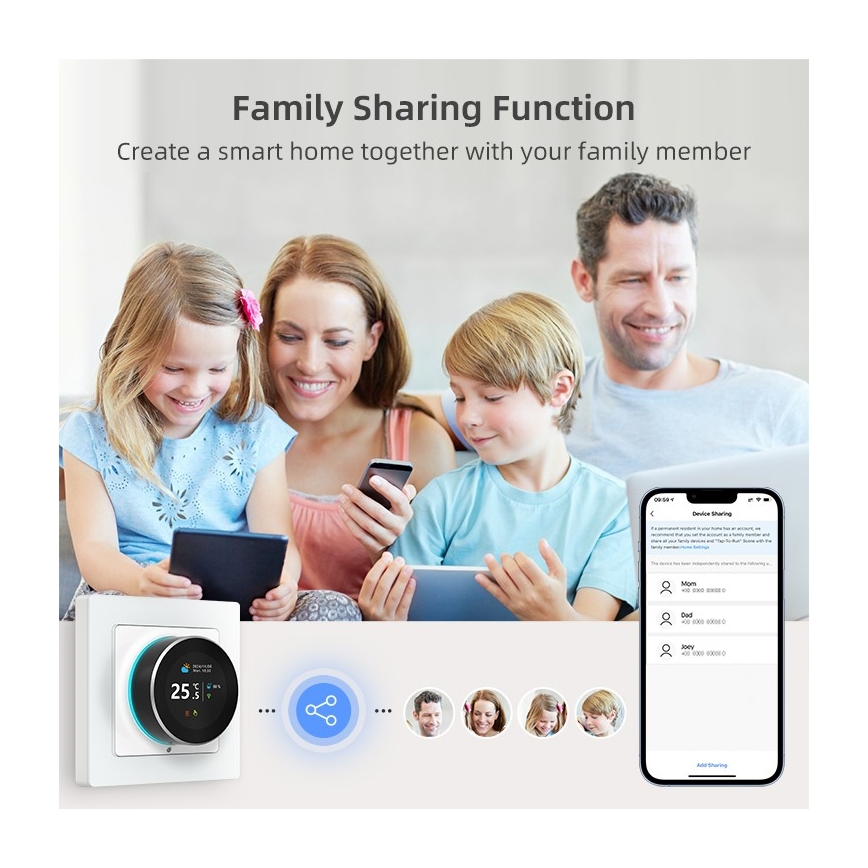 Immax NEO 07535L - SMART termostat za električno podno grejanje 230V/16A Wi-Fi Tuya