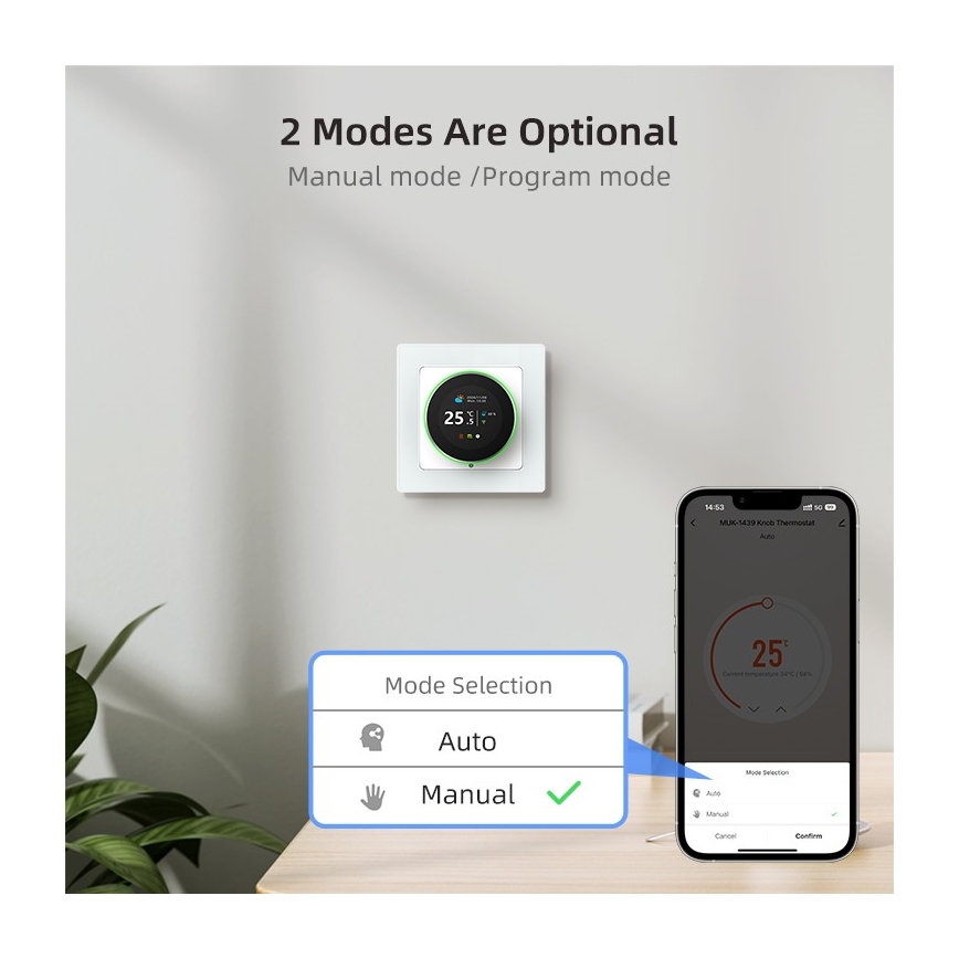 Immax NEO 07535L - SMART termostat za električno podno grejanje 230V/16A Wi-Fi Tuya