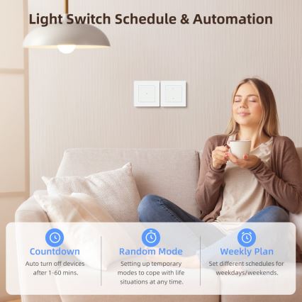 Immax NEO 07538L - SMART prekidač sa jednim tasterom 230V Wi-Fi Tuya