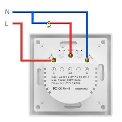 Immax NEO 07538L - SMART prekidač sa jednim tasterom 230V Wi-Fi Tuya