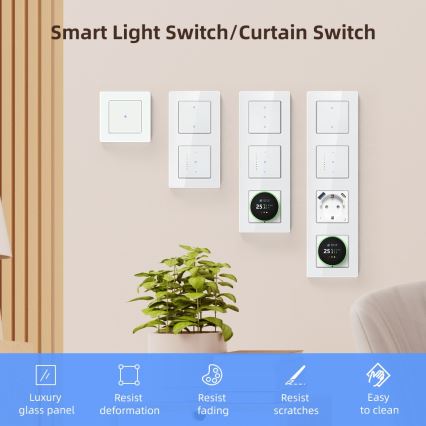 Immax NEO 07539L - Smart prekidač sa 2 tastera, 230 V, Wi-Fi (Tuya)