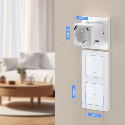 Immax NEO 07544L - Pametna utičnica E 16A/230V + 1x USB-A + 1x USB-C PD 20W Tuya Wi-Fi