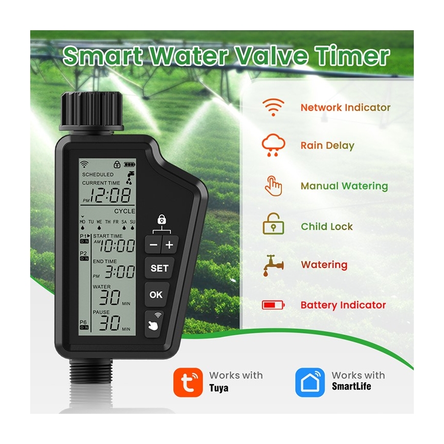 Immax NEO 07556L - Ventil za navodnjavanje 4xAA IP65 Wi-Fi Tuya