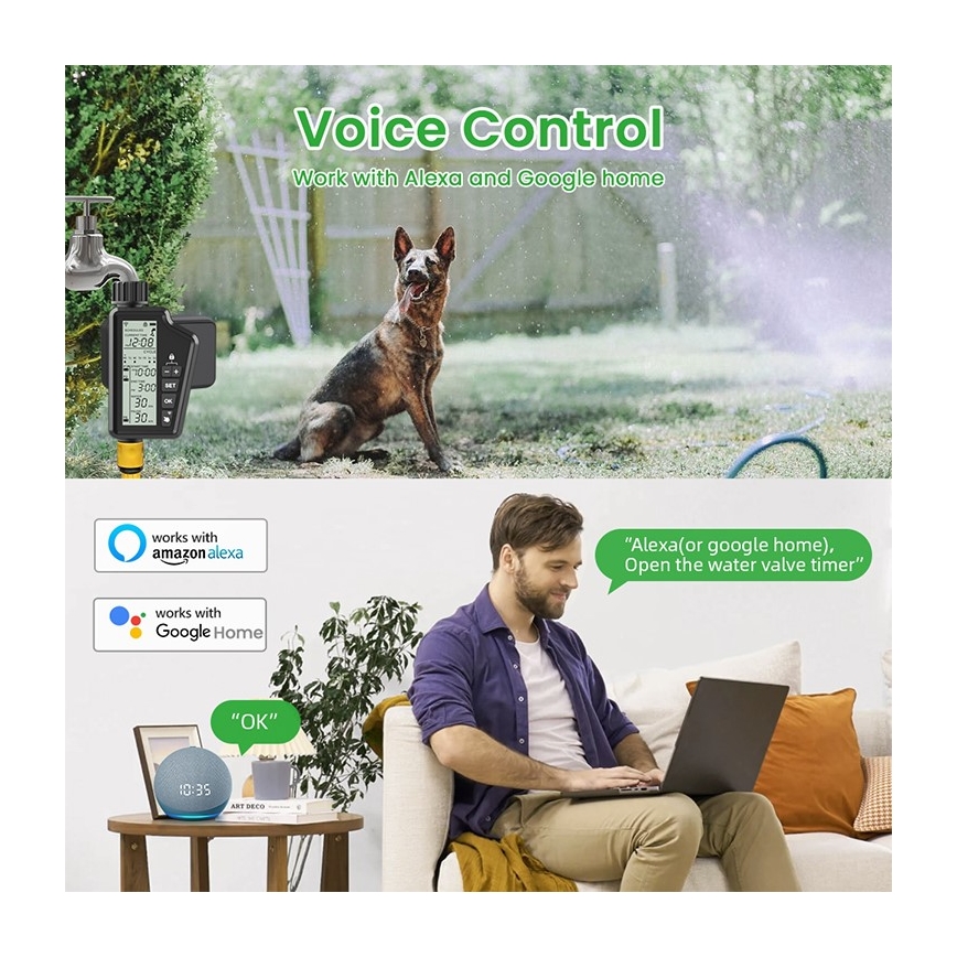 Immax NEO 07556L - Ventil za navodnjavanje 4xAA IP65 Wi-Fi Tuya