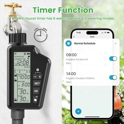 Immax NEO 07556L - Ventil za navodnjavanje 4xAA IP65 Wi-Fi Tuya
