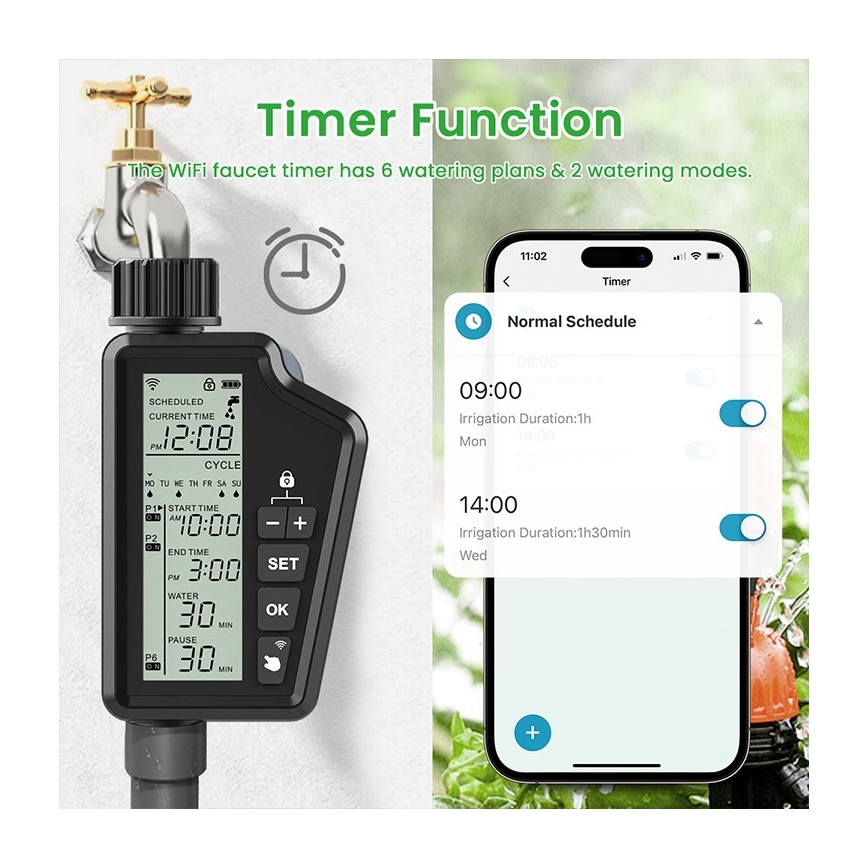 Immax NEO 07556L - Ventil za navodnjavanje 4xAA IP65 Wi-Fi Tuya