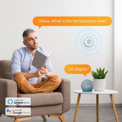 Immax NEO 07557L - Pametni senzor temperature i vlažnosti 1xCR2430 Tuya