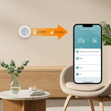 Immax NEO 07557L - Pametni senzor temperature i vlažnosti 1xCR2430 Tuya