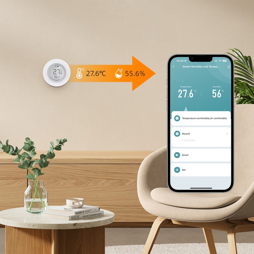 Immax NEO 07557L - Pametni senzor temperature i vlažnosti 1xCR2430 Tuya