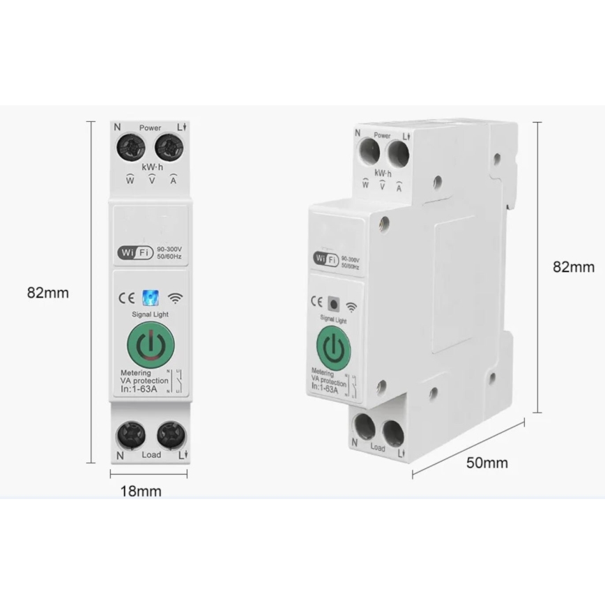 Immax NEO 07574L - Pametni jednofazni automatski osigurač 1-63A Wi-Fi Tuya