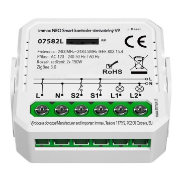 Immax Neo 07582L - Pametni kontroler V9 sa funkcijom prigušiva, sa dva tastera, Tuya