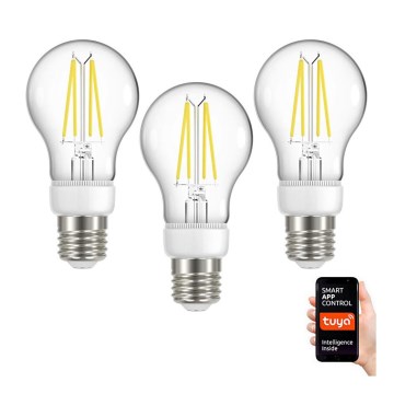 Immax NEO 07713C - Komplet 3x LED prigušiva filamentna sijalica NEO LITE E27/7W/230V 2700 - 6500K Wi-Fi Tuya