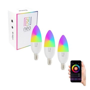 Immax NEO 07716C - Set od 3 prigušiva LED RGB+CCT sijalica E14/5,5W/230V Wi-Fi Tuya 2700K
