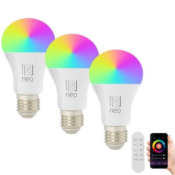 Immax NEO 07733CDO - Komplet 3x LED RGB+CCT prigušiva sijalica E27/11W/230V Wi-Fi Tuya + daljinski upravljač