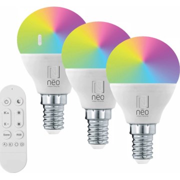 Immax NEO 07745CDO - KOMPLET 3x LED RGB+CCT prigušiva sijalica E14/6W/230V Tuya Wi‑Fi + daljinski upravljač