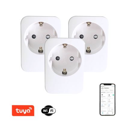 Immax NEO 07761C - set od 3 pametnih utičnica NEO LITE 3680W/230V/16A Wi-Fi Tuya SCHUKO