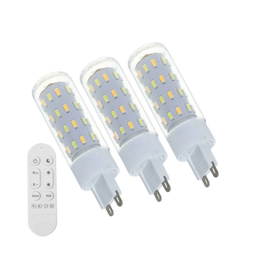 Immax NEO 07763CDO - SET od 3 LED CCT prigušiva sijalica G9/4W/230V Wi-Fi Tuya + daljinski upravljač