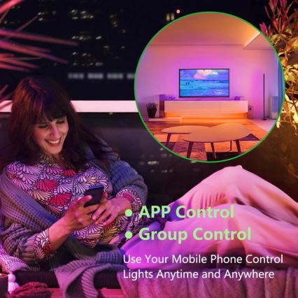 Immax NEO 07776L - LED RGB prigušiva podna lampa AMBIENTE LED/12W/230V Wi-Fi Tuya + daljinsko upravljanje
