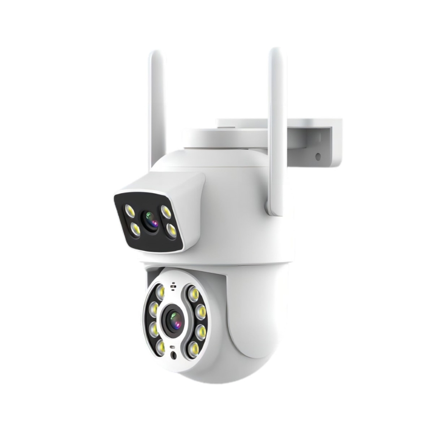 Immax NEO 07783L - Pametna spoljašnja kamera sa senzorom DOUBLE 355° P/T 2x2MP IP65 Wi-Fi Tuya