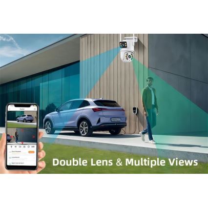 Immax NEO 07783L - Pametna spoljašnja kamera sa senzorom DOUBLE 355° P/T 2x2MP IP65 Wi-Fi Tuya