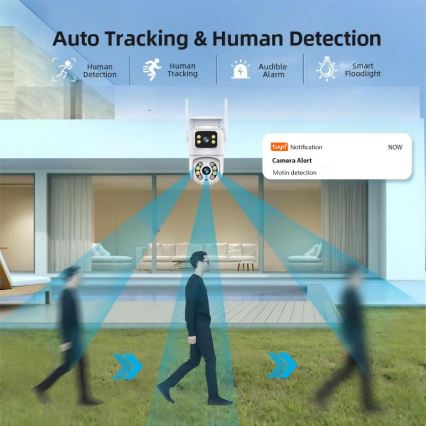 Immax NEO 07783L - Pametna spoljašnja kamera sa senzorom DOUBLE 355° P/T 2x2MP IP65 Wi-Fi Tuya
