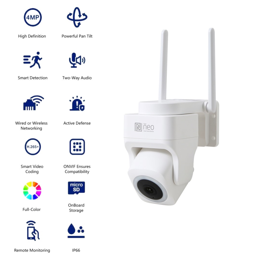 Immax NEO 07793L - Pametna spoljašnja kamera sa CUBE senzorom 4MP 5V IP65 Wi‑Fi Tuya