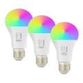 Immax NEO 07794CDO - Komplet od 3 prigušive LED sijalice RGB+CCT E27/14W/230V 2700K-6500K Tuya Wi-Fi + daljinski upravljač