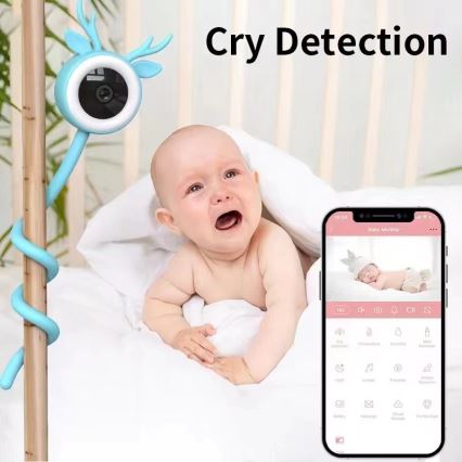 Immax NEO 07797L - Pametan punjivi dečji monitor 5V Wi-Fi Tuya plavi