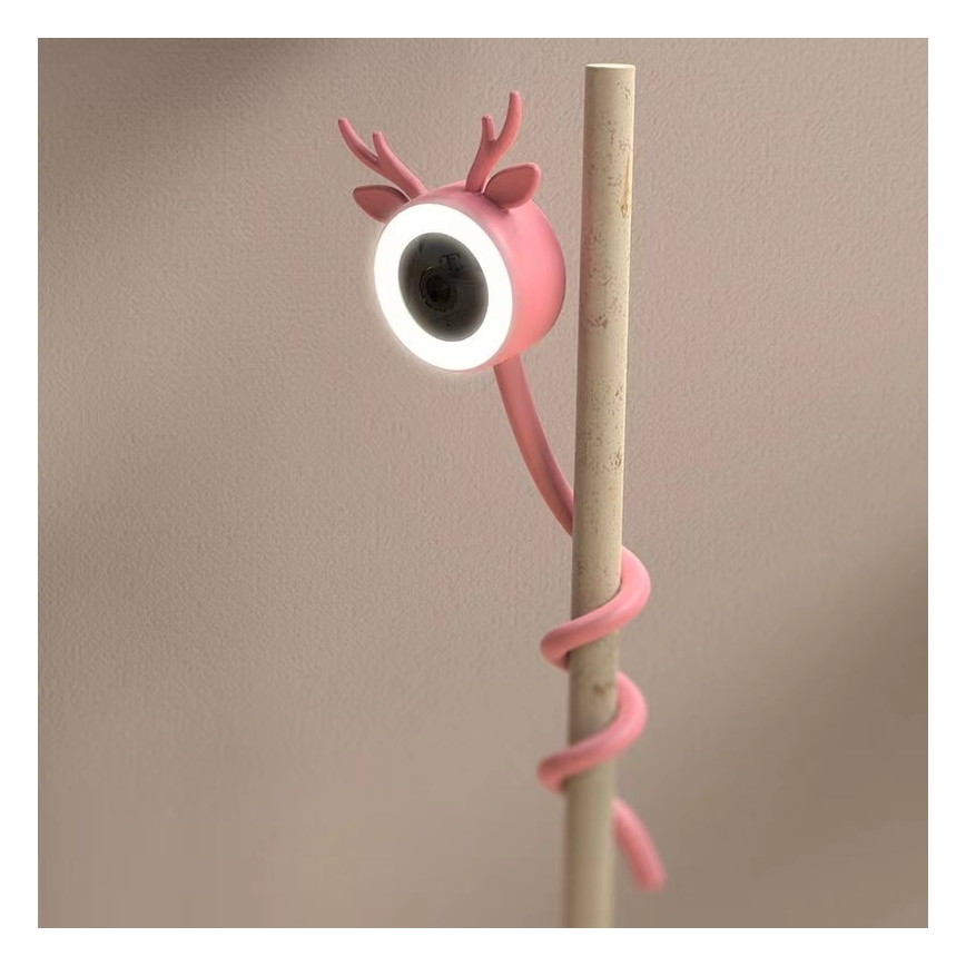 Immax NEO 07798L - Pametni punjivi bebi monitor 5V Wi-Fi Tuya ružičasti