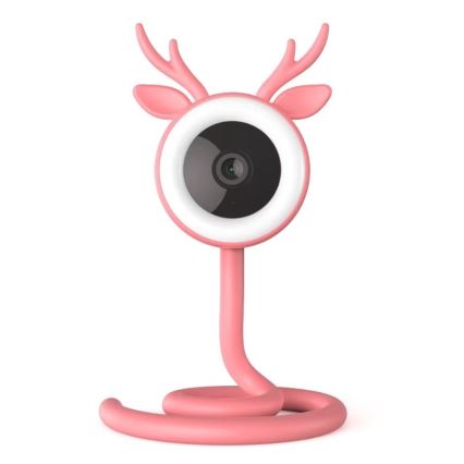Immax NEO 07798L - Pametni punjivi bebi monitor 5V Wi-Fi Tuya ružičasti