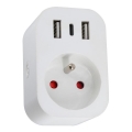 Immax NEO 07799L - Pametna višestruka utičnica 16A/230V + 2xUSB+1xUSB C Wi-Fi Tuya