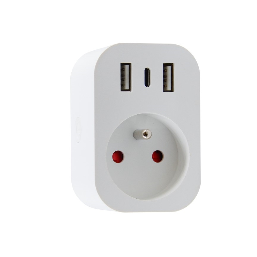 Immax NEO 07799L - Pametna višestruka utičnica 16A/230V + 2xUSB+1xUSB C Wi-Fi Tuya