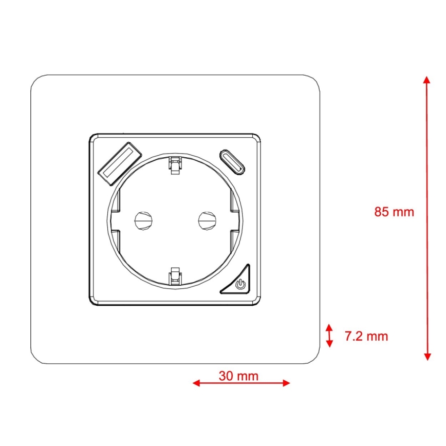 Immax NEO 07800L - Pametna utičnica 16A/230V + 1xUSB-A+1xUSB-C Tuya