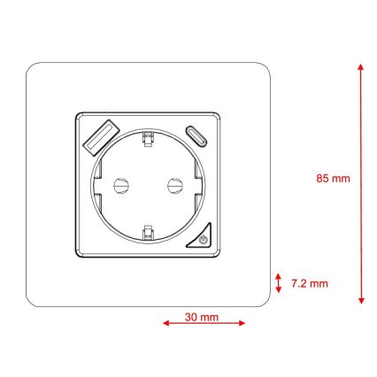 Immax NEO 07801L - Pametna utičnica 16A/230V + 1xUSB-A+1xUSB-C Tuya SCHUKO