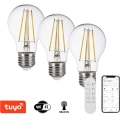 Immax NEO 07806CDO - Set 3x LED CCT prigušiva sijalica E27/7,3W/230V Tuya Wi-Fi + daljinski upravljač