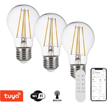 Immax NEO 07806CDO - Set 3x LED CCT prigušiva sijalica E27/7,3W/230V Tuya Wi-Fi + daljinski upravljač