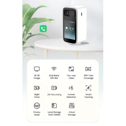 Immax NEO 07814L - Pametna unutrašnja kamera sa 4 MP senzorom, napajanje 5V, Tuya Wi-Fi