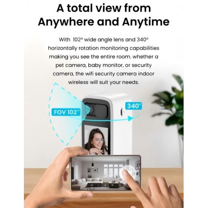 Immax NEO 07814L - Pametna unutrašnja kamera sa 4 MP senzorom, napajanje 5V, Tuya Wi-Fi