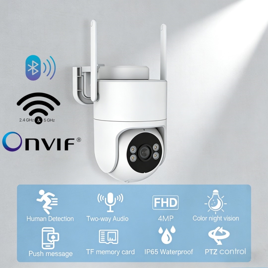 Immax NEO 07819L - Pametna spoljašnja kamera sa 4 MP senzorom, 5V, IP65, Tuya Wi-FI