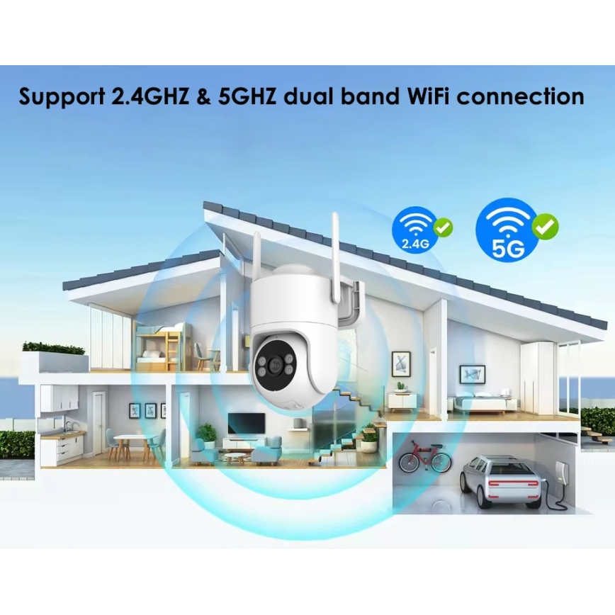Immax NEO 07819L - Pametna spoljašnja kamera sa 4 MP senzorom, 5V, IP65, Tuya Wi-FI